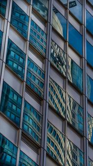 reflection 建物,窓,反射の写真素材