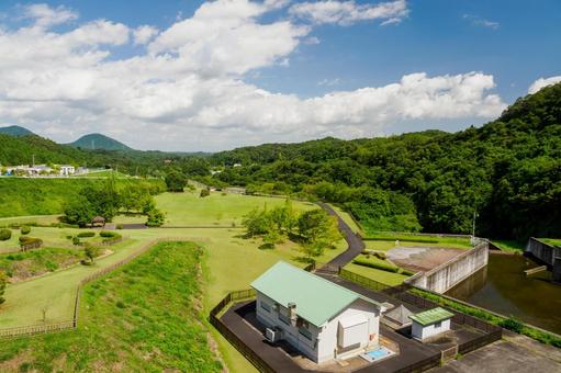 宮床ダムの風景⑹ ダム,宮床ダム,湖畔公園の写真素材