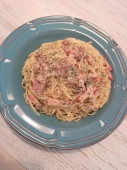 Delicious freshly made carbonara, JPG Delicious freshly made carbonara, JPG
