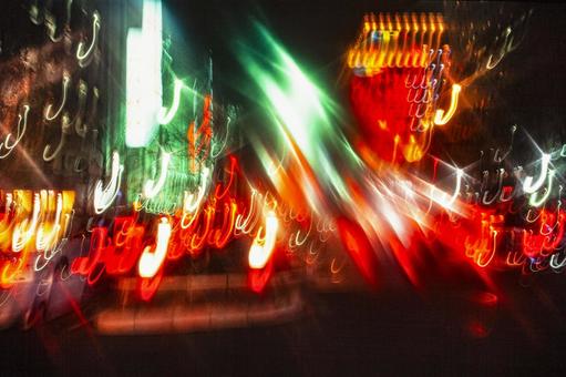都会の夜景のイメージ、アブストラクト2 都会,夜,イルミネーションの写真素材