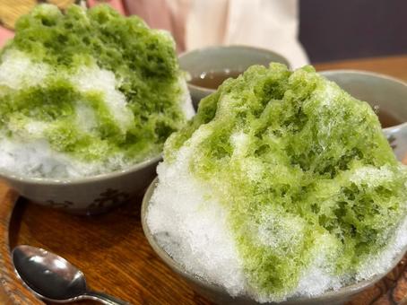かき氷 かき氷 かき氷,宇治抹茶,抹茶の写真素材