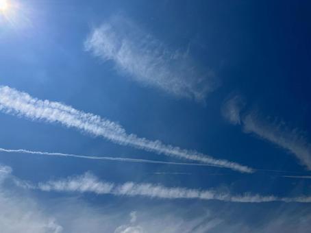 Photo, sky, blue sky, aerial cloud, 