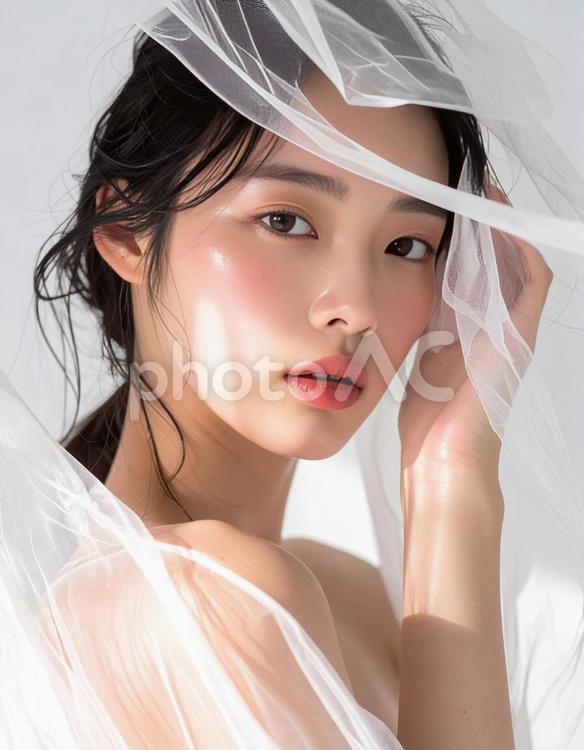 若い女性の美容ポートレイト写真 女性,モデル,ポートレートの写真素材