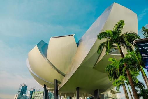 【シンガポール】アートサイエンス シンガポール,マリーナベイサンズ,singaporeの写真素材