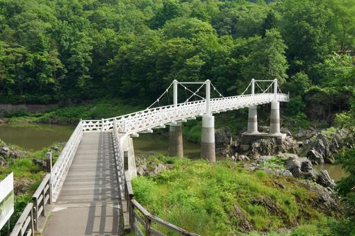 神居大橋 神居大橋,吊り橋,観光地の写真素材