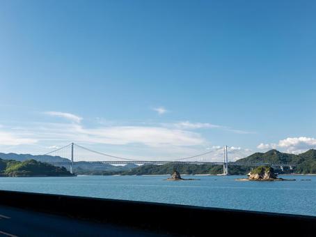 因島大橋 因島大橋,青空,尾道市の写真素材