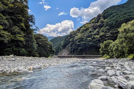 澄んだ水が流れる川【静岡県安倍川】_04 澄んだ水が流れる川【静岡県安倍川】_04 川,自然,風景の写真素材