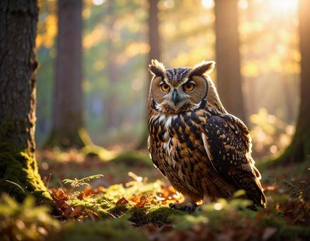 フクロウ 魔法の世界にいそうな動物 森2 フクロウ 魔法の世界にいそうな動物 森2の写真