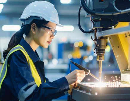 工場の産業用製造装置のマシンメンテナンスの写真