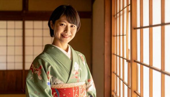 和服 着物 和装 相槌 あいづち 同意の写真