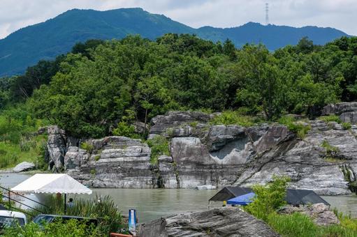 長瀞の岩畳 岩畳,長瀞,秩父の写真素材