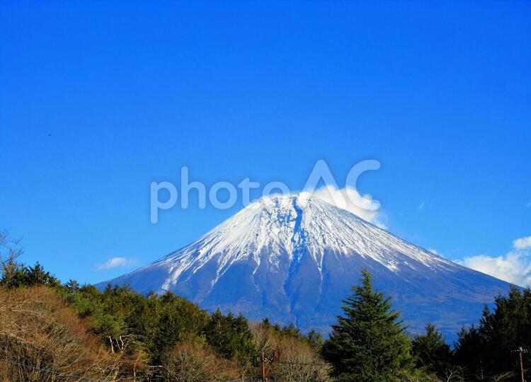 田貫湖から見た冬の富士山１５ 富士山,田貫湖,冬の写真素材