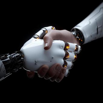 ロボットと人間が握手するAIの未来 ロボットと人間が握手するAIの未来の写真