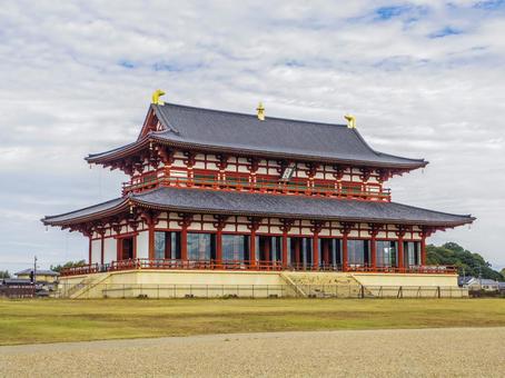 【奈良県】平城宮・第一次大極殿 第一次大極殿,平城宮跡,奈良の写真素材