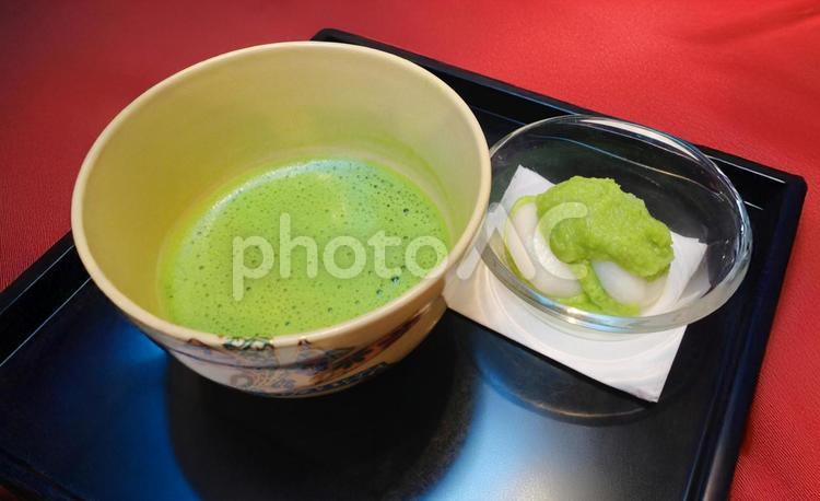ずんだ餅と抹茶 ずんだ餅,抹茶,まっ茶の写真素材