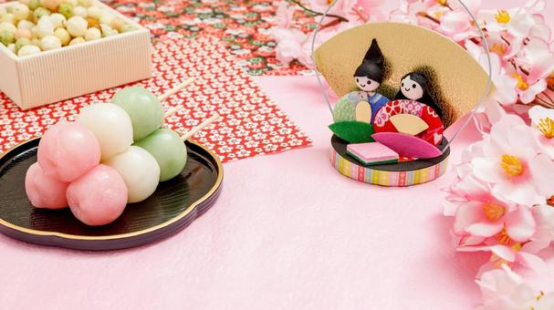 ひな祭りのイメージ｜16:9 お雛様,ひな人形,御代理様の写真素材