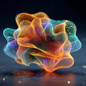 色彩豊かなワイヤーフレームの抽象の写真