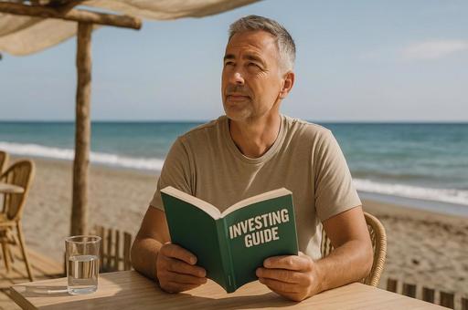 海辺で読むINVESTINGGUIDE 海辺で読むINVESTINGGUIDEの写真