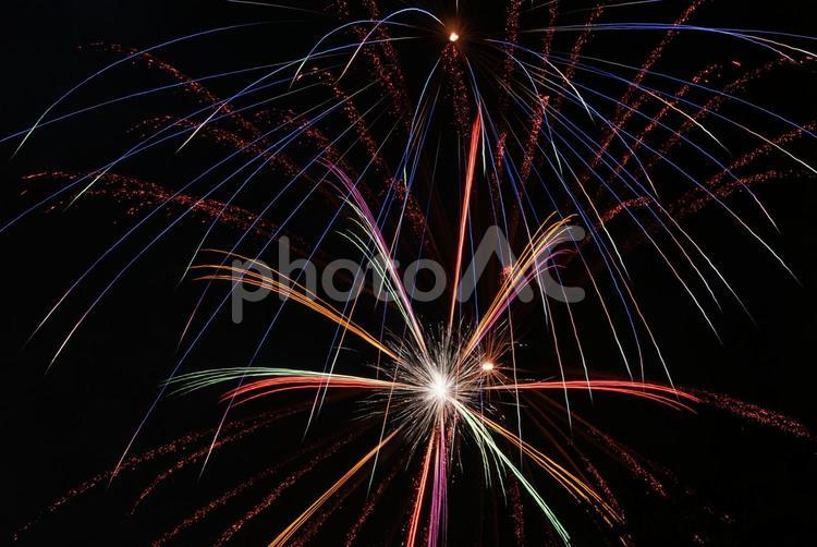 夏の夜を彩る打ち上げ花火 花火,打ち上げ花火,夏の写真素材