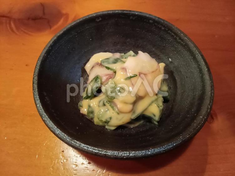 タコと九条葱の酢みそ和え 九条ねぎ,九条ネギ,京野菜の写真素材