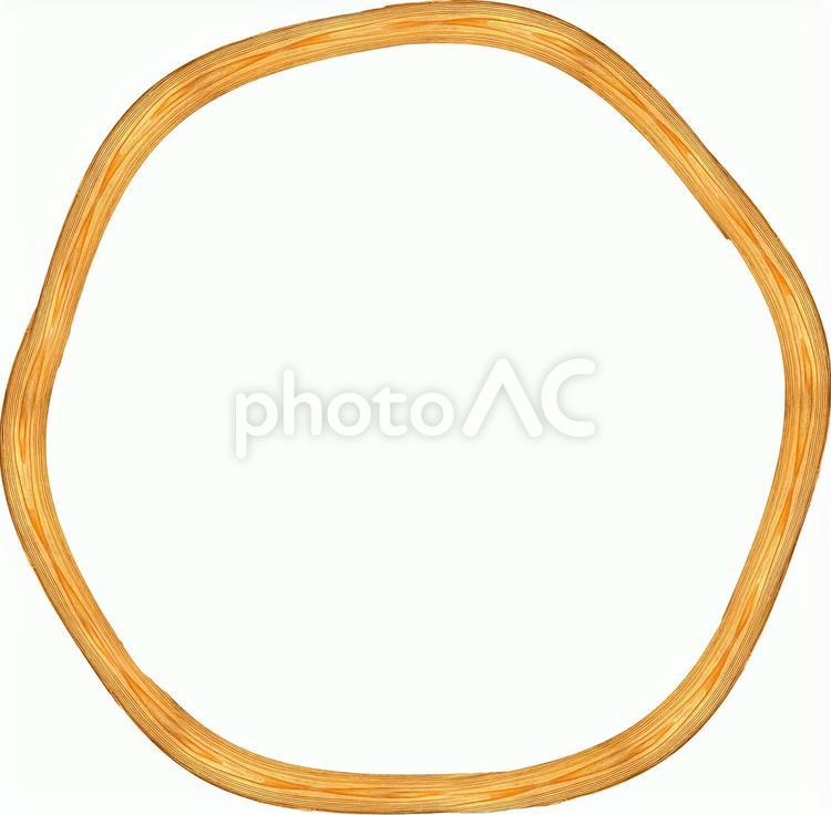 丸い木枠　切り抜き 丸,木枠,木材の写真素材