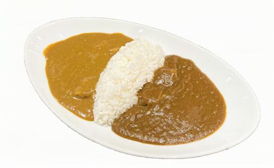 2色カレー カレー,カレーライス,食べ物の写真素材