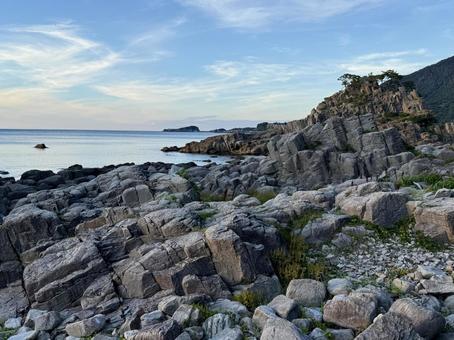 Evening sky at Echizen Coast, Hokoshima, Fukui Prefecture, JPG