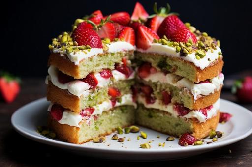 ナッツといちごのケーキ01 ナッツといちごのケーキ01の写真
