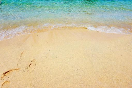 砂浜の足跡 砂浜,足跡,海の写真素材
