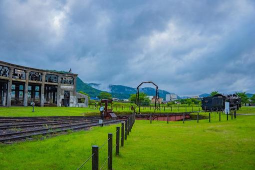 豊後森機関庫 すずめの戸締り SL 豊後森機関庫 すずめの戸締り SL 豊後森機関庫,すずめの戸締り,蒸気機関車の写真素材