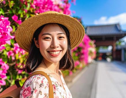 ブーゲンビリア・麦わら帽子の彼女 ブーゲンビリア・麦わら帽子の彼女の写真