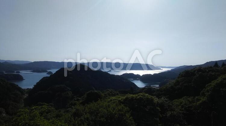 日暮れ前の景色 丘,何人もありません,大洋の写真素材