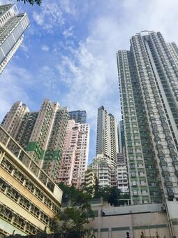 香港のビル群 香港,マンション,ビルの写真素材