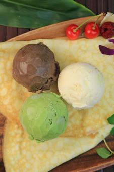 Photo, ice cream, ice, matcha, 