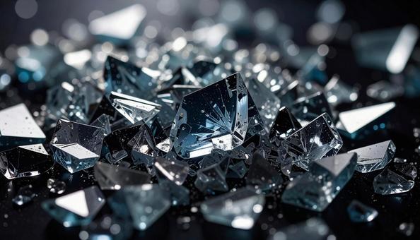 ガラスの破片 背景素材の写真