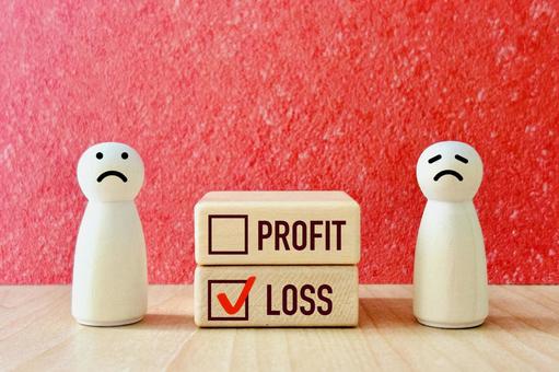 利益と損失 損失,損,ロスの写真素材