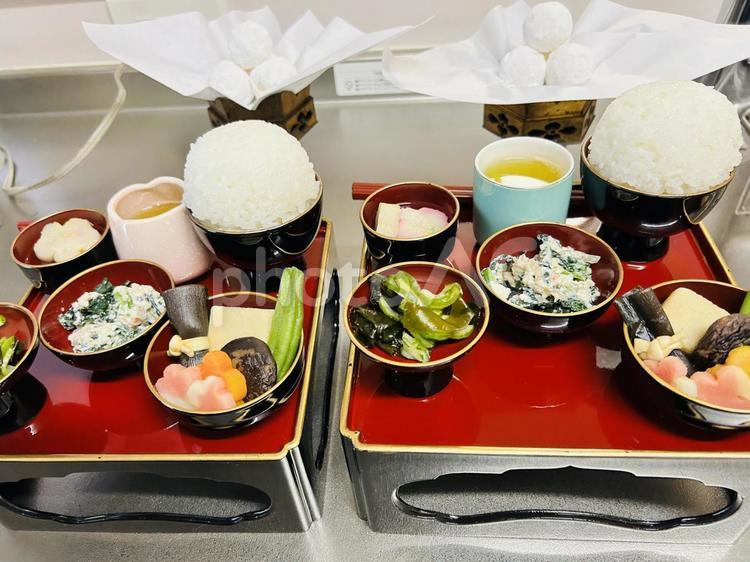 お盆のお供え料理・霊供膳 御霊,供膳,供養の写真素材