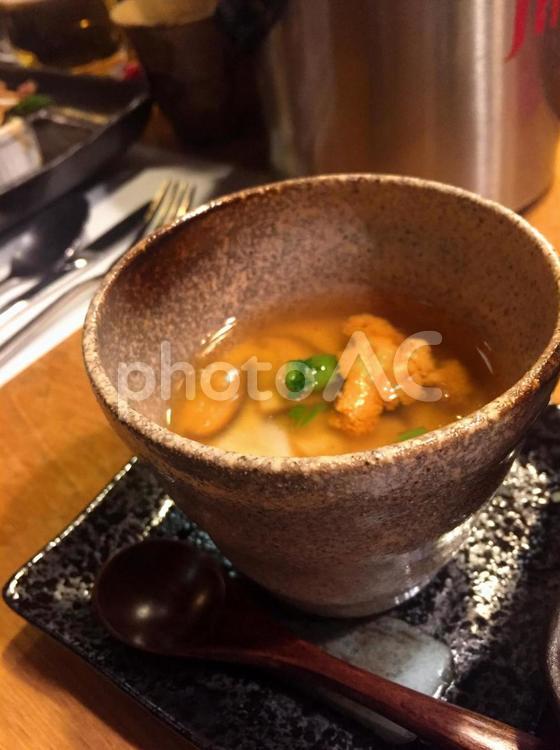 ウニ茶碗蒸し 茶碗蒸し,ウニ,美味しいの写真素材