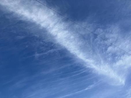 飛行機雲 飛行機雲の写真