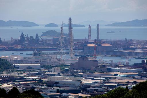 Photo, tanematsuyama observatory, factory, landscape, 