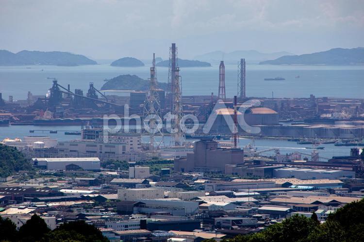 種松山展望台 種松山展望台,工場,風景の写真素材