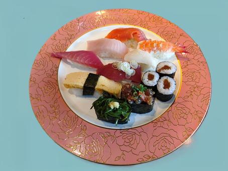 寿司プレート 握りずし,９月,ランチの写真素材