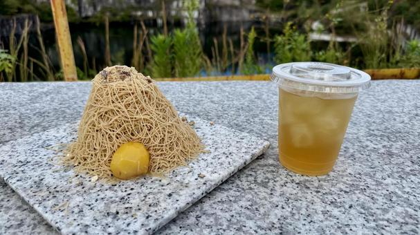 モンブランセット モンブラン,栗,デザートの写真素材