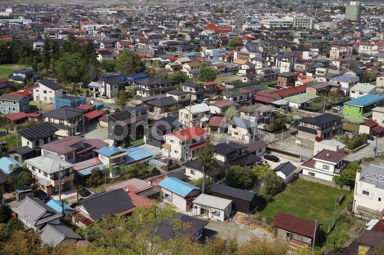 住宅街　その2 晴れ,空,市街地の写真素材