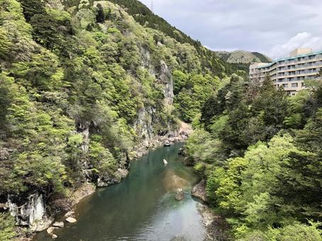 鬼怒川温泉 渓谷 鬼怒川温泉 渓谷 鬼怒川,鬼怒川温泉,栃木の写真素材
