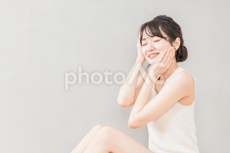 美容・保湿・ビューティーイメージの女性 スキンケア,美容,エステの写真素材