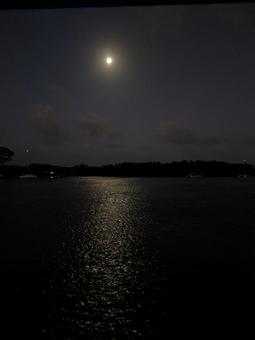 Photo, month, light, sea, 