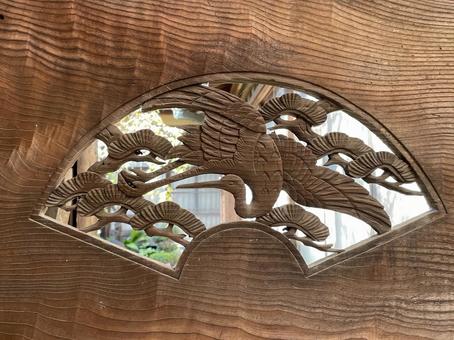 木彫り　装飾 木彫り,装飾,鶴の写真素材