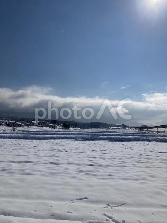 雪景色（長野県塩尻市北熊井） 雪景色,雪,snowの写真素材