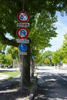 Photo, seibu ko park, traffic park, road sign, 